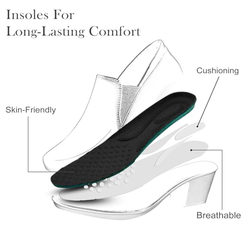 Women's Dress Shoes 2024 - Low, Comfortable Heeled Loafers with Chunky Block for Work, Casual and Office Business. Slip-on Pumps3