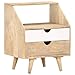 Zerone Szafka pomocnicza, stolik nocny, nowoczesny stolik nocny z naturalnego drewna, 40 x 30 x 50 cm, z 2 szufladami do salonu