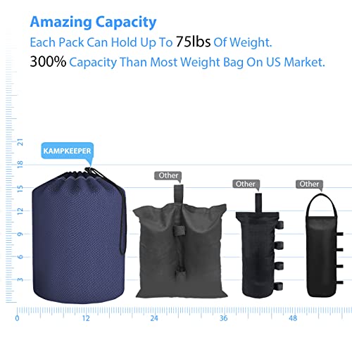 KAMPKEEPER Sand Bags for Canopy Tent, Sandbags for Weight Gazebo,Heavy Duty 70LBS*4Packs (Blue - Thumbnail 4