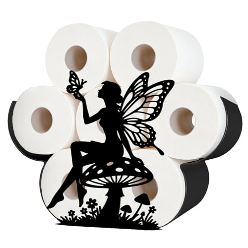 Fairy Toilet Paper Holder Wall Mount/Stand for Extra 8 Rolls