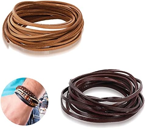 Ruby Cordon Cuir Véritable 20m X 2mm, Lanière Vintage Style DIY Bijoux (4 Couleurs