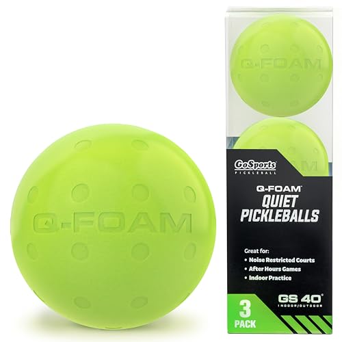 GoSports GS 40 Q-Foam Pickleballs – Quiet Foam Balls for Indoor or Outdoor Practice – 3 Pack