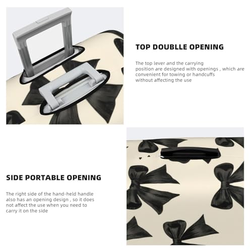 Black Coquette Bows Elastic Travel Luggage Covers Dustproof Scratch-Resistant Suitcase Protector Fit 22-24 Inch2