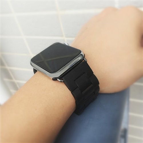 Seoaura Compatible For Apple Watch Band 41Mm 38Mm 40Mm, Natural Handmade Wooden Replacement Iwatch Series 8 7 6 5 4 3 2 1 Se Sports Strap Wristband - Link Remover As A Gift (Black, 41Mm/38Mm/40Mm #TOP6