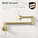KES Brushed Gold Pot Filler with Heat-Resistant Cartridge, 25.6