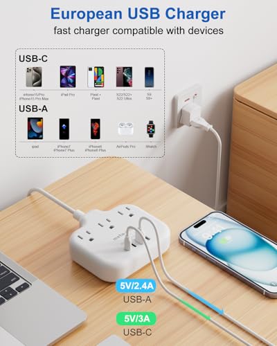 image for meta-ant European Travel Plug Adapter, US to European Plug Adapter wit