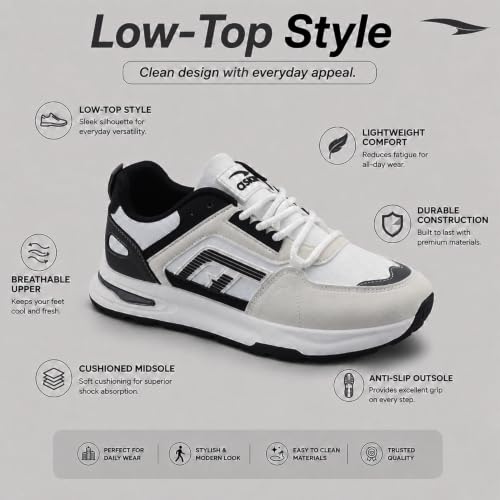 Image of ASIAN Python-10 Men's Sports Sneakers with Premium Look | Memory Foam Tech, Arch & Lateral Support, Stylish Casual Shoes for Walking & Daily Comfort
