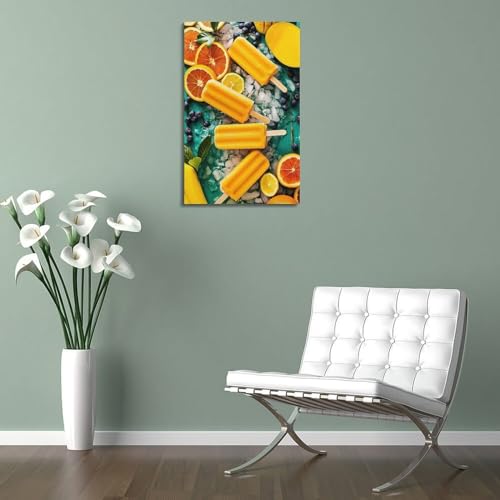 Poster fruits et sucettes orange 60x90cm pour déco de chambre