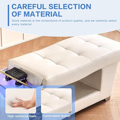 GENGXING Professional Beauty Salon Shampoo Bed Head Spa Equipment with Water Circulation,Steamer,Shampoo Chair Luxury Head Care SPA Shampoo Bed (Beige) - Image 5