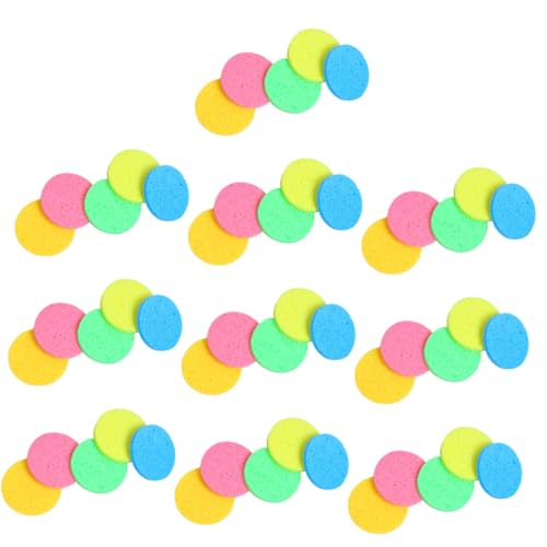 ABOOFAN 50 piezas Esponjas Faciales de Celulosa para Desmaquillar y Exfoliar Esponjas Suaves para Limpieza Facial Diaria Rosa Azul Verde Amarillo