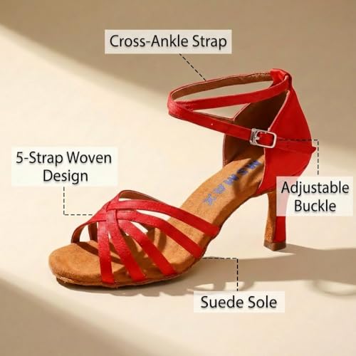 Image of MSMAX Women's Practice Ballroom Dancing Shoes Indoor Performance Latin Dance Shoes for Woman
