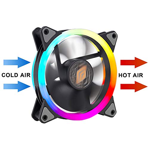 Noua Lips Black 3 Ventole PWM 16 LED Dual Halo RGB Rainbow Addressable 5V 3pin Cooling Fan 120 mm 6-Pin 1200rpm Compatibile ASUS Aura SYNC Gigabyte RGB Fusion MSI Mystic Light SYNC AsRock Polychrome