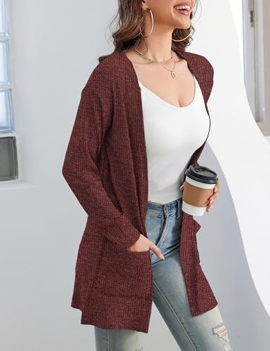 Image of OmicGot Women's Cardigans with Pockets Casual Lightweight Classic Open Front Cardigan Sweaters for Women S-XL