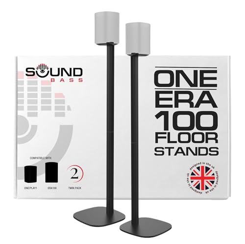 One / ERA100 Floor Stand Twin Pack (2pcs), Black | Compatible with Sonos One, Gen 2, Play:1, SL | Future-Proof Design Also Compatible with ERA 100, Designed by Sound Bass UK. Double, Pair
