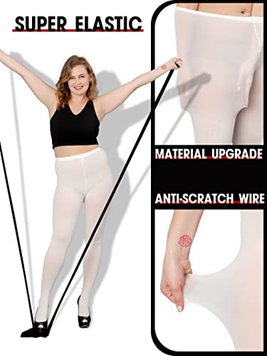 Image of DancMolly Plus Size Tights for Women, Control Top Semi Opaque Nylon Pantyhose High Waist