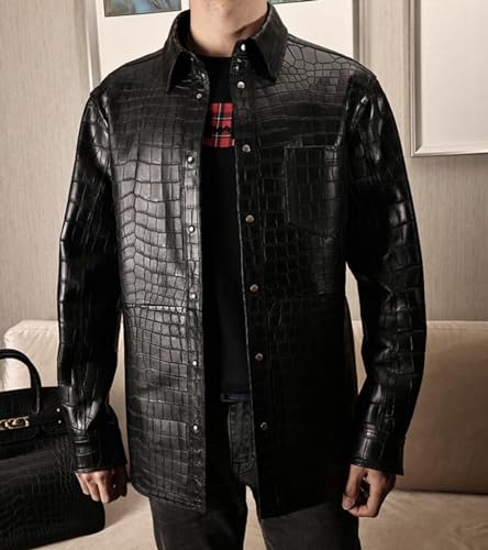 Leather Jackets for Mens Motorcycle Bomber Original Leather Crocodile Leather Jacket3