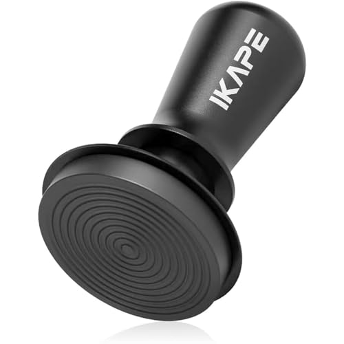 Image of IKAPE 58.35mm Espresso Tamper, Spring-loaded Calibrated Tamper with Titanium Ripple Plating Base, Compatible with Over 58MM Espresso Bottomless Portafilter