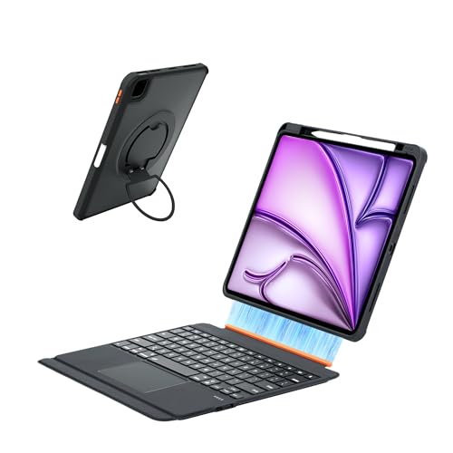 mobee Keyboard Case for iPad Pro 12.9" (3rd/4th/5th/6th Gen) & iPad Air 13 inch (M3/M2) - Magnetic Magnetic Detachable Backlit Keyboard with Trackpad