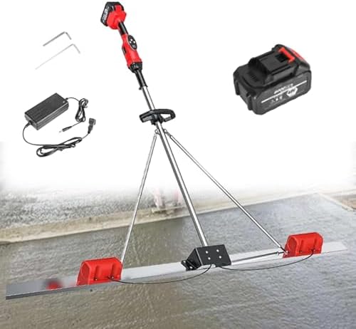 Cordless Brushless Power Concrete Vibratory Kit, 1.5M Leveling Ruler & Board, Ideal for Road Construction - Includes 1 Battery for Enhanced Performance