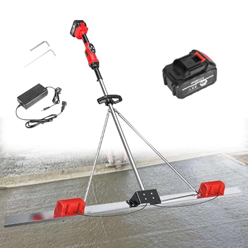 Cordless Brushless Screed Cement, Power Concrete Screed Vibratory Kit with Board and Leveling Ruler, for Road Constructions 1*Battery-1.5M