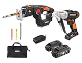 WORX WX913L 20V Cordless Switchdriver WX176L and 20V Cordless AXIS Multipurpose Saw WX550L Combo Kit Battery and Charger Included