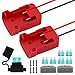 2pcs Power Wheels Battery Adapter with 6Fuses & 2 Wire Terminals, M18Battery Adapter Power Connector for DIY Rc Car Truck, Power Tool Parts Accessories Battery Output Adapter