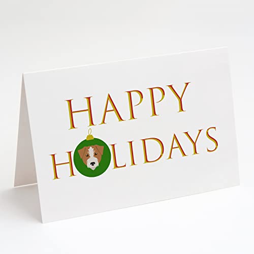 Caroline's Treasures CK9579GCA7P Kromfohrlander - Dog Face Happy Holidays Christmas Greeting Cards and Envelopes Pack of 8 Blank Cards with Envelopes Whimsical A7 Size 5x7 Blank Note Cards
