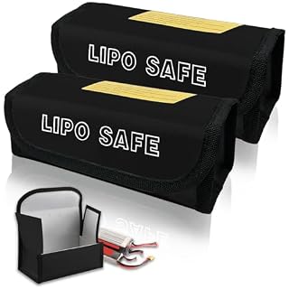 Noviatrix lot de 2 sacs LiPo ignifuges 18 x 8 x 6 cm noir