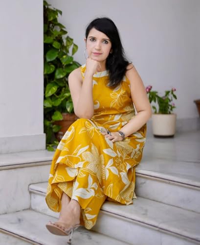Image of Klosia Women Pure Cotton Kurta Palazzo Set | Sleeveless Printed Kurta with Palazzo Pants | Summer Friendly, Office Wear Co-Ord Sets