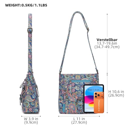 Image of Crossbody Bags for Women Medium PU Leather Multi Pocket Shoulder Purses