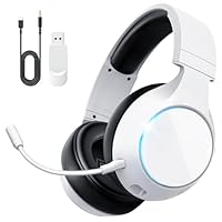 YPBDAN TA4000 2.4GHz/Bluetooth 5.3 Wireless Gaming Headset for PC, PS5, PS4 – Over-Ear Headphones with ENC Mic, 60H Playtime, 3.5mm Wired Mode, Compatible with Switch, Mac, Mobile & Controller