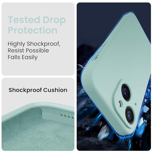 Image of FireNova Designed for iPhone 14 Case, Silicone Upgraded [Camera Protection] Phone Case, Soft Anti-Scratch Microfiber Lining Inside, 6.1 inch, Mint Green
