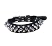 Generic 6-8" Leather Spiked Studded Dog Collar 7/8" Wide for Small/x-small Breeds and Puppies (Black, S: For Neck 6-8")