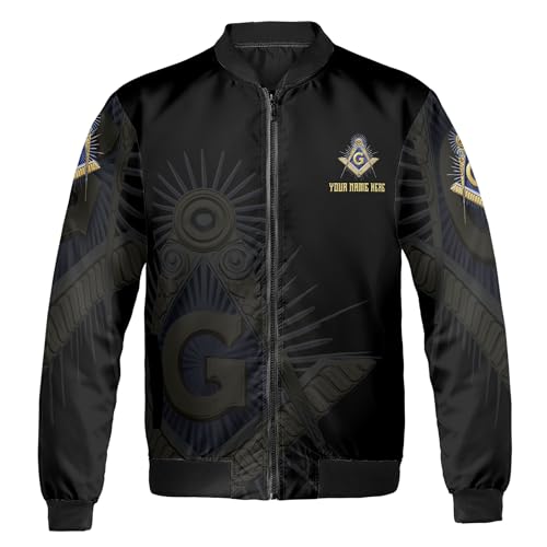 Personalized Freemasonry Master Mason Golden Bomber Jacket S-5XL2