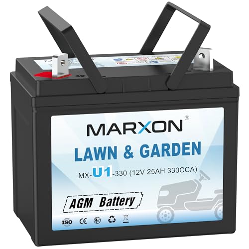 Marxon U1 330CCA Riding Lawn Mower Batteries, Garden Tractors Battery Maintenance Free AGM Battery, Compatible with Troy-Bilt, John Deere, Toro, Cub Cadet, Craftsman, Ariens Poulan Pro Massey Ferguson