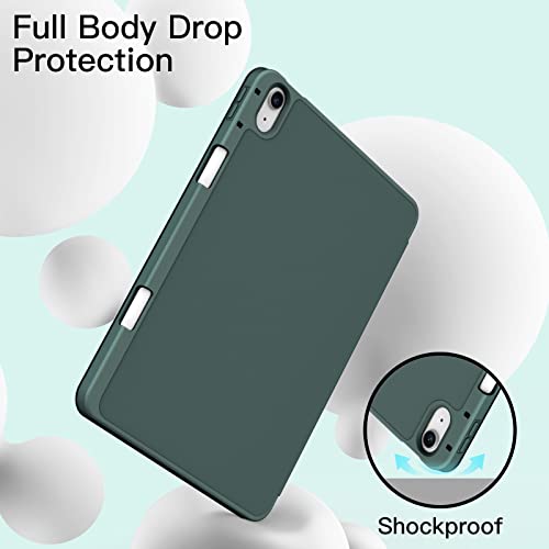 Image of JETech Cover Case for iPad Air 11-Inch M4 /M3 /M2 (2026 /2025 /2024), iPad Air 5 /4 (2022 /2020 5th /4th Generation 10.9-Inch) with Pencil Holder, Slim Tablet Cover with Soft TPU Back (Misty Blue)