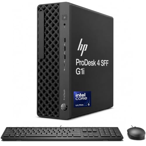 Image of HP ProDesk 4 SFF G1i Business Desktop AI PC, Intel Core Ultra 5 235 vPro (> Ultra 7 265U), IST Computer Customized 16GB /32GB /64GB DDR5 RAM, 512GB /1TB /2TB SSD, Ethernet, DisplayPort, Wi-Fi, Win 11 Pro