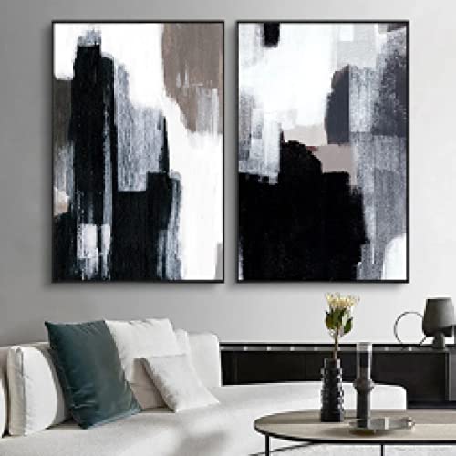 Peinture style industriel abstrait pour un salon moderne et épuré