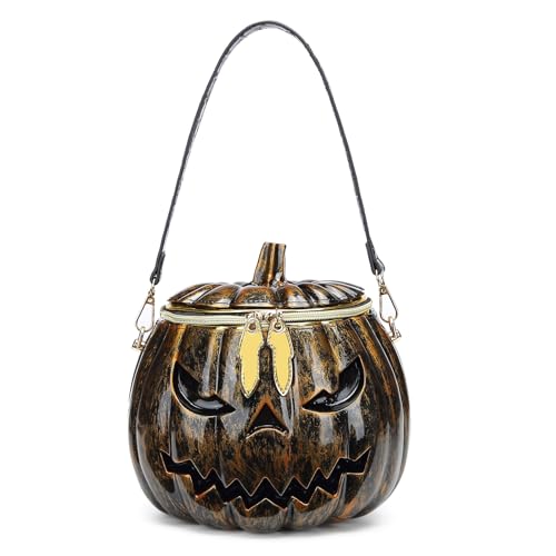 Image of Men and Women PVC Pumpkin Shaped Crossbody Shoulder Bag Handbag Halloween Pumpkin Purse