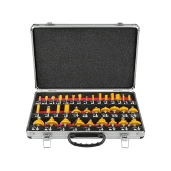 Hoteche Router Bit Set 35 Piece Shank 8mm Router Bit Set Woodworking ...