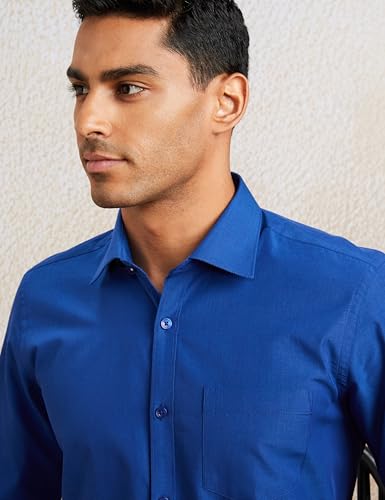 Image of Amazon Brand - Symbol Men's Cotton Formal Shirt | Plain | Full Sleeve - Regular Fit (Available in Plus Sizes)