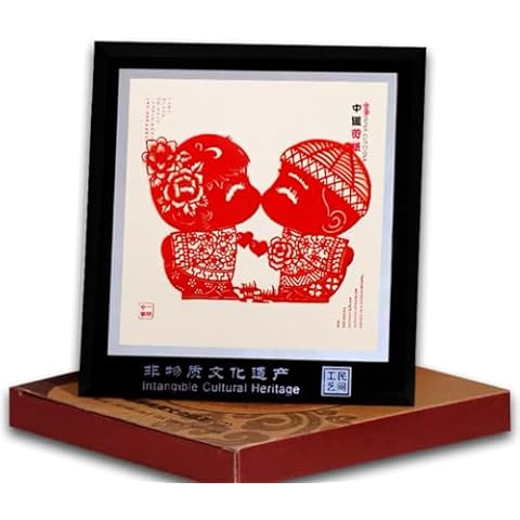 Chinese Handmade Paper-Cut Art Framed Decor Cover