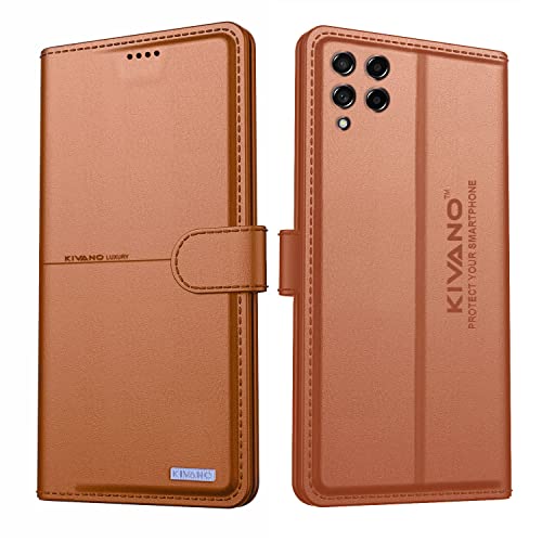 Image of KIVANO Samsung Galaxy M53 5G Flip Cover | Leather Finish | Inside Pockets & Inbuilt Stand | Shockproof Wallet Style Magnetic Closure Back Cover Case