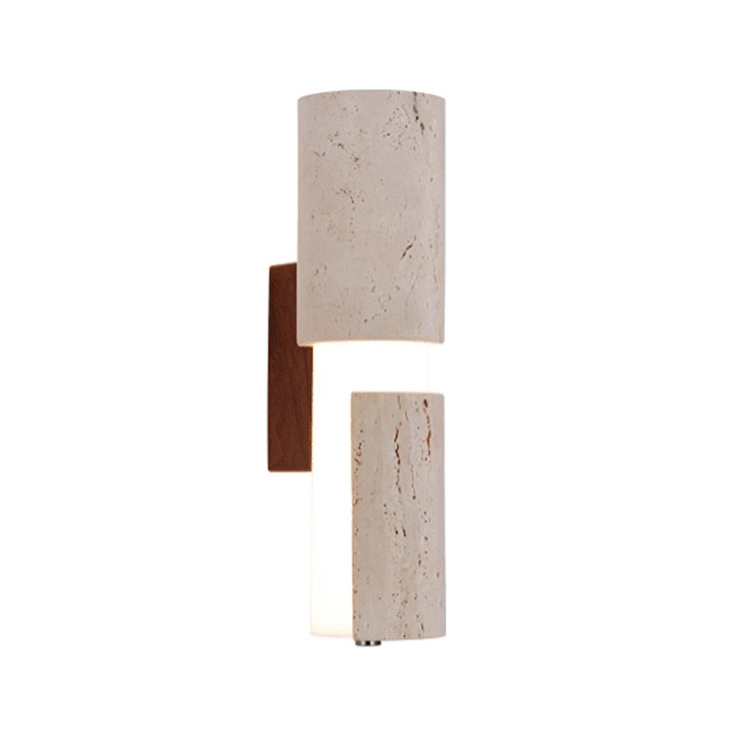 HUAYUSEDF ﻿Indoor Yellow Travertine Wall Sconce with Stone Textures Lampshade,Vintage Cave Stone Wall Lamp, Up and Down Lighting Fixtures for Bedroom Bedside Hallway