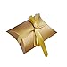 JZK® 50 x coussin d'or, caisse de mariage de fête boîte à cadeaux pour les cadeaux bonbons confettis bijoux pour mariage anniversaire baby shower baptême Sacs de fête de Noël de la communion