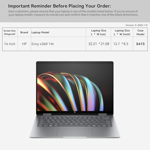 Housse HP Envy x360 14 pouces Smatree E413 avec pochette accessoires
