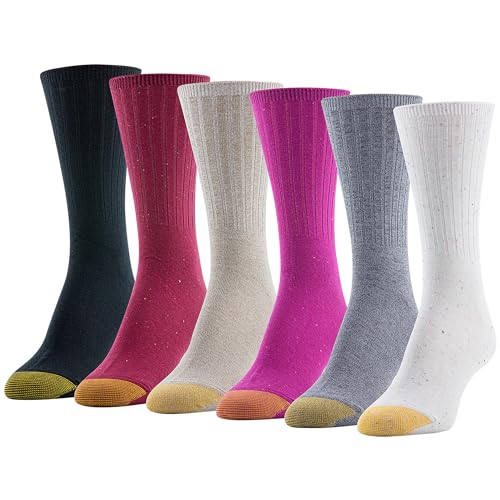 Image of GOLDTOE Womens Casual Texture Crew Socks, Multipairs