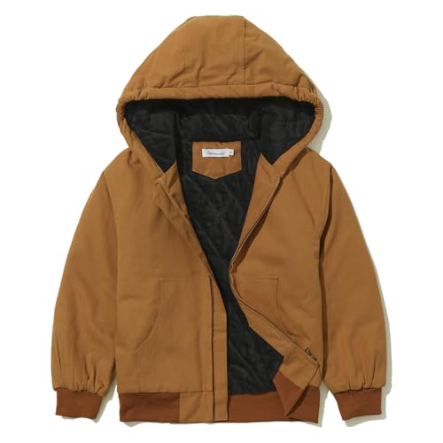GRANDWISH Boys Hooded Winter Jacket, Quilt Lined Jacket Coat