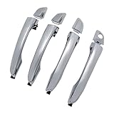 X4XZ 4PCS Chrome Exterior Outside Door Handle Front Rear Left Right with Cover for 2017 2018 2019 20