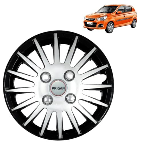 Image of Prigan Alto K10 Black Silver Wheel Cover 13 inch for Alto K10 (Set of 4 Pcs) (Press Fitting) Model- Camry Black Silver 13